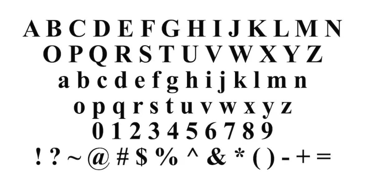 Roman Block Font Sample